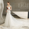 Simple Tulle Princess Style Off Shoulder Ball Gown Wedding Dress